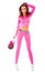 Doll in a pink fitness clothes