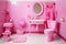 Doll plastic Restroomin pink, Barbie style