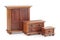 Doll wooden furniture set: wardrobe, chest of drawers and nights