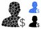 Dollar account client Mosaic Icon of Round Dots