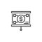 Dollar analytics presentation outline icon