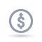 Dollar with arrow up concept icon. Investment growth symbol.