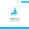 Dollar, Bag, Hand, Business, Capital, Debt, Investment, Savings Blue Solid Logo Template. Place for Tagline