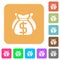 Dollar bags rounded square flat icons