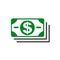 Dollar banknote icon, money sign â€“ vector