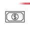 Dollar banknote, money simple vector icon.