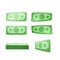 Dollar bill. Green 3d render american money. Dollar banknote in cartoon style