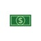 Dollar bill icon flat color