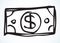 Dollar bill sign. Vector drawing