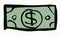 Dollar bill sign. Vector drawing