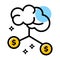 Dollar Brain Mindset icon vector design illustration