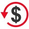 Dollar Chargeback Vector Icon Flat Illustration