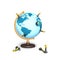 Dollar chess stand on terrestrial globe