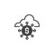 Dollar cloud network vector icon
