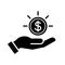 Dollar coin in hand icon, Invest finance and save money concept