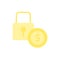 dollar coin lock icon. Simple color vector elements of bankruptcy icons for ui and ux, website or mobile application