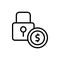 dollar coin lock icon. Simple line, outline vector elements of bankruptcy icons for ui and ux, website or mobile application