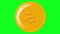dollar coin yellow gold color falling animation greenscreen