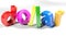 Dollar colorful 3D write - 3D rendering