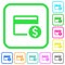 Dollar credit card vivid colored flat icons icons
