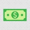 Dollar currency banknote icon in flat style. Dollar cash vector