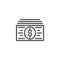 Dollar currency banknote line icon