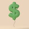 Dollar currency sign floating balloon. Inflation concept. 3D Rendering