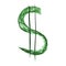 Dollar currency sign green in charcoal for banking, accounting, financial designs and accounts