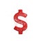 Dollar currency symbol 3D object veins or artery abstract concept on white background. Life and finance successful, marketing.