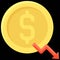 Dollar Depreciation icon, Bankruptcy related vector