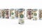 Dollar. Dollar banknotes roll in other positions. American US currency on white board. American dollar banknote rolls