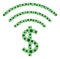 Dollar Emission Covid Virus Composition Icon with Infection Elements