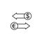 Dollar, euro, arrows icon. Element of finance illustration. Signs and symbols icon can be used for web, logo, mobile app, UI, UX