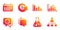 Dollar exchange, Histogram and Recovery data icons set. Diagram graph, Chemistry lab and Messenger signs. Vector