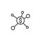 Dollar financial network outline icon