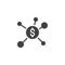 Dollar financial network vector icon