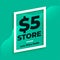 Dollar five store sale banner design