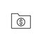 Dollar folder outline icon