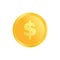 Dollar gold metal gradient coin.  Money Coin with gold  dollar for ecommerce vector eps10.