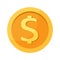 Dollar golden coin. Vector illustration