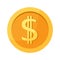 Dollar golden coin. Vector illustration