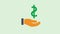 Dollar in hand motion graphic. Animated symbol
