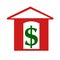 Dollar house money concept.Dollar and house logo vector