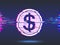 Dollar icon. glitch design, neon icon, abstract background. vector