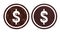 dollar icon symbol brown with abstract texture