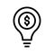 Dollar idea vector line icon