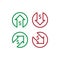 dollar increase decrease icon. Money symbol with arrow stretching rising up and drop fall down. Business cost sale and reduction i