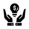 Dollar inside bulb depicting innovative idea, financial idea icon design