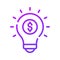 Dollar inside bulb depicting innovative idea, financial idea icon design