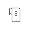 Dollar invoice outline icon